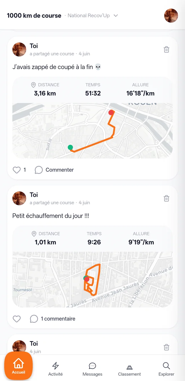 Le fil d'équipe
